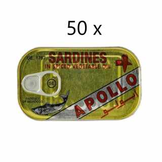 Apollo - Sardinen in scharfem Pflanzen-Öl 50x125g (ATG 50x90g) MHD: 26.10.27