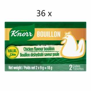 KNORR - Brühwürfel Bouillon Huhn/Chicken 648 g (36 x 18 g)