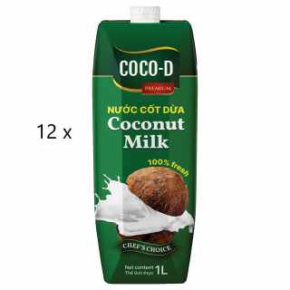 Coco-D - Kokosnussmilch 12x 1 Liter (Karton)