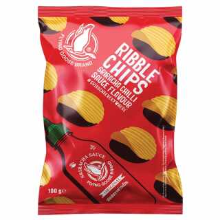 Flying Goose - Sriracha geriffelte Kartoffel-Chips 100 g MHD: 25.04.25